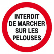 Panneau Interdit de Marcher sur les Pelouses – Espaces Verts – ISO 7010