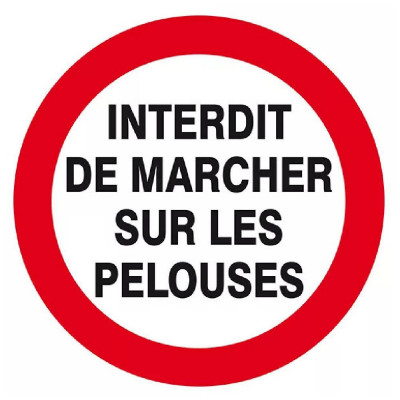 Panneau Interdit de Marcher sur les Pelouses – Espaces Verts – ISO 7010