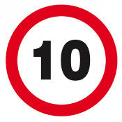 Panneau Interdit de Rouler à Plus de 10 km/h – Signalisation Sécurité – Résistant Extérieur