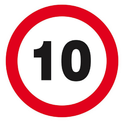 Panneau Interdit de Rouler à Plus de 10 km/h – Signalisation Sécurité – Résistant Extérieur
