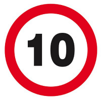 Panneau Interdit de Rouler à Plus de 10 km/h – Signalisation Sécurité – Résistant Extérieur