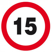Panneau Interdit de Rouler à Plus de 15 km/h – Sécurité Routière Renforcée – Conforme Norme ISO 7010