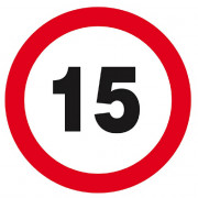 Panneau Interdit de Rouler à Plus de 15 km/h – Sécurité Routière Renforcée – Conforme Norme ISO 7010