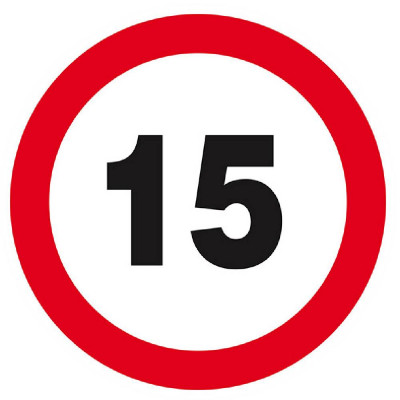 Panneau Interdit de Rouler à Plus de 15 km/h – Sécurité Routière Renforcée – Conforme Norme ISO 7010
