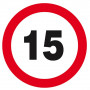 Panneau Interdit de Rouler à Plus de 15 km/h – Sécurité Routière Renforcée – Conforme Norme ISO 7010
