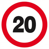Panneau Interdit de Rouler à Plus de 20 km/h – Sécurité – Conforme ISO 7010