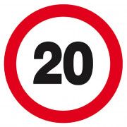 Panneau Interdit de Rouler à Plus de 20 km/h – Sécurité – Conforme ISO 7010