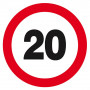 Panneau Interdit de Rouler à Plus de 20 km/h – Sécurité – Conforme ISO 7010