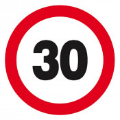 Panneau Interdit de Rouler à Plus de 30 km/h – Sécurité – Conforme ISO 7010
