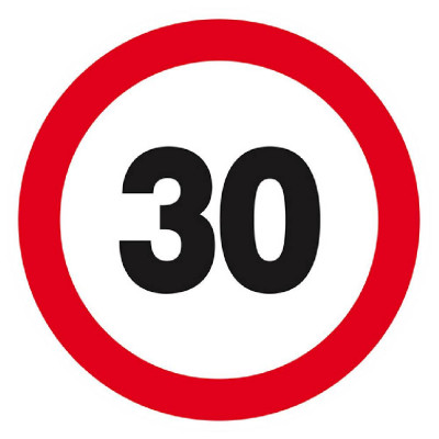 Panneau Interdit de Rouler à Plus de 30 km/h – Sécurité – Conforme ISO 7010