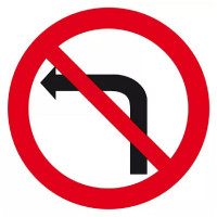Panneau Interdit de Tourner à Gauche – Sécurité Routière – Conforme ISO 7010 Panneau Interdit de Tourner à Gauche – Sécurité Routière – Conforme ISO 7010