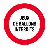 Panneau Jeux de Ballons Interdits – Signalisation Sécurité – Plastique Rigide Anti-UV