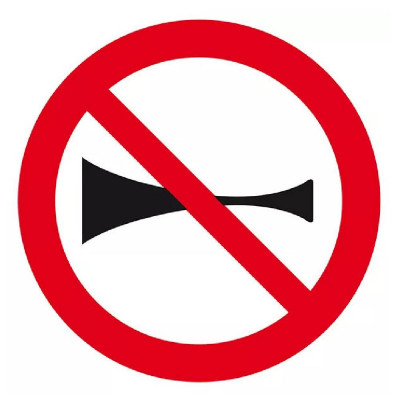 Panneau Klaxon Interdit – Réduction du Bruit – Conforme Norme ISO 7010