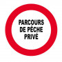 Panneau Parcours de Pêche Privé – Signalisation Accès Réservé – Plastique Rigide Anti-UV