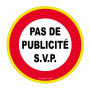 Panneau Pas de Publicité SVP – Haute Visibilité – Adhésif ou Rigide