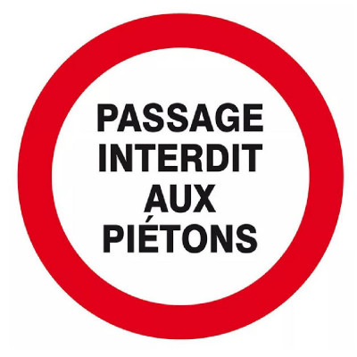 Panneau Passage Interdit aux Piétons – Sécurité Zone Dangereuse – ISO 7010