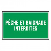 Panneau Pêche et Baignade Interdites – Signalisation Sécurité Claire – Résistant Extérieur Durable