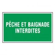 Panneau Pêche et Baignade Interdites – Signalisation Sécurité Claire – Résistant Extérieur Durable