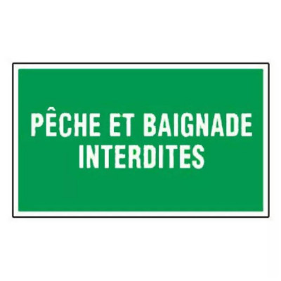 Panneau Pêche et Baignade Interdites – Signalisation Sécurité Claire – Résistant Extérieur Durable