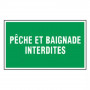 Panneau Pêche et Baignade Interdites – Signalisation Sécurité Claire – Résistant Extérieur Durable