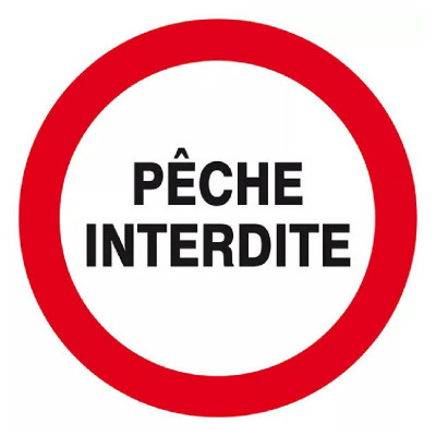 Panneau Pêche Interdite – Signalisation Zone Aquatique – Conforme ISO 7010