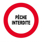 Panneau Pêche Interdite – Signalisation Zone Réglementée – Plastique Rigide Anti-UV