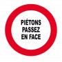 Panneau Piétons Passez en Face – Signalisation Travaux – Plastique Rigide Anti-UV