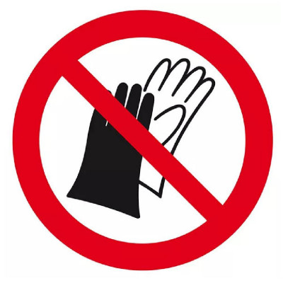Panneau Port de Gants Interdit – Sécurité au Travail – Conforme Norme ISO 7010