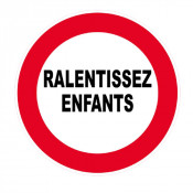 Panneau Ralentissez Enfants – Signalisation Sécurité Routière – Plastique Rigide Anti-UV