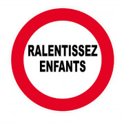 Panneau Ralentissez Enfants – Signalisation Sécurité Routière – Plastique Rigide Anti-UV
