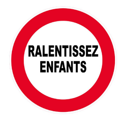 Panneau Ralentissez Enfants – Signalisation Sécurité Routière – Plastique Rigide Anti-UV