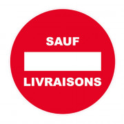 Panneau Sens Interdit Sauf Livraisons – Signalétique Routière – Résistant et Conforme aux Normes ISO