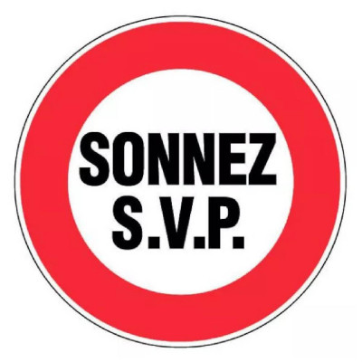 Panneau Sonnez SVP – Signalisation Entrée Visiteurs – Plastique Rigide Anti-UV