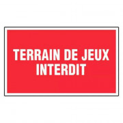 Panneau Terrain de Jeux Interdit – Signalétique Sécurité – Résistant et Conforme aux Normes