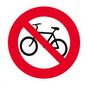 Panneau Vélos Interdits – Signalisation Accès Sécurisé – Plastique ou Adhésif Anti-UV