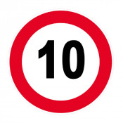Panneau Vitesse Limitée à 10 km/h – Signalisation Sécurité – Plastique Rigide Anti-UV