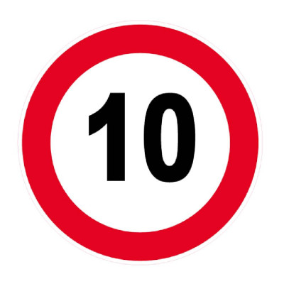 Panneau Vitesse Limitée à 10 km/h – Signalisation Sécurité – Plastique Rigide Anti-UV