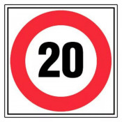 Panneau Vitesse Limitée à 20 km/h – Signalisation Circulation Sécurité – Résistant Intérieur Extérie