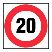 Panneau Vitesse Limitée à 20 km/h – Signalisation Circulation Sécurité – Résistant Intérieur Extérie