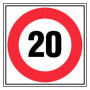 Panneau Vitesse Limitée à 20 km/h – Signalisation Circulation Sécurité – Résistant Intérieur Extérie