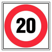 Panneau Vitesse Limitée à 20 km/h – Signalisation Circulation Sécurité – Résistant Intérieur Extérie Panneau Vitesse Limitée à 20 km/h – Signalisation Circulation Sécurité – Résistant Intérieur Extérie