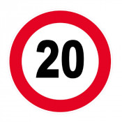 Panneau Vitesse Limitée à 20 km/h – Signalisation Sécurité – Plastique ou Adhésif Anti-UV