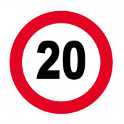 Panneau Vitesse Limitée à 20 km/h – Signalisation Sécurité – Plastique ou Adhésif Anti-UV