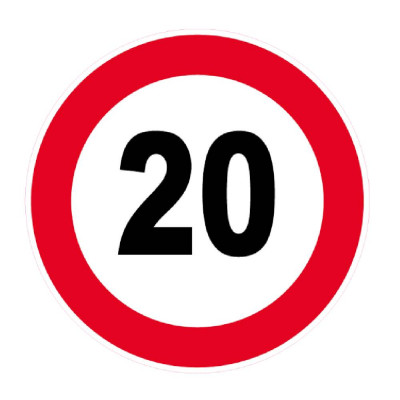 Panneau Vitesse Limitée à 20 km/h – Signalisation Sécurité – Plastique ou Adhésif Anti-UV