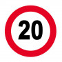 Panneau Vitesse Limitée à 20 km/h – Signalisation Sécurité – Plastique ou Adhésif Anti-UV