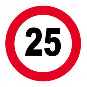 Panneau Vitesse Limitée à 25 km/h – Signalisation Sécurité – Plastique ou Adhésif Anti-UV