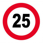 Panneau Vitesse Limitée à 25 km/h – Signalisation Sécurité – Plastique ou Adhésif Anti-UV