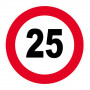 Panneau Vitesse Limitée à 25 km/h – Signalisation Sécurité – Plastique ou Adhésif Anti-UV
