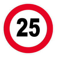 Panneau Vitesse Limitée à 25 km/h – Signalisation Sécurité – Plastique ou Adhésif Anti-UV Panneau Vitesse Limitée à 25 km/h – Signalisation Sécurité – Plastique ou Adhésif Anti-UV