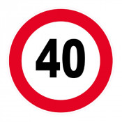 Panneau Vitesse Limitée à 40 km/h – Signalisation Sécurité – Plastique Rigide Anti-UV